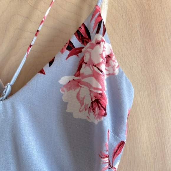 B DARLIN Spaghetti Strap Floral Blue Pink White Dress 5/6 Women’s - Picture 3 of 11